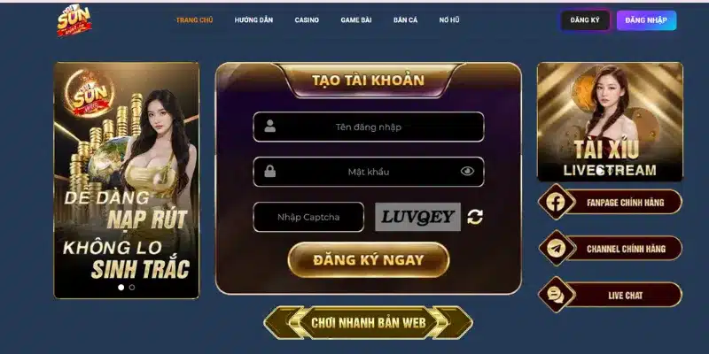 Các bước đăng ký và tham gia chơi game tại Sunwin