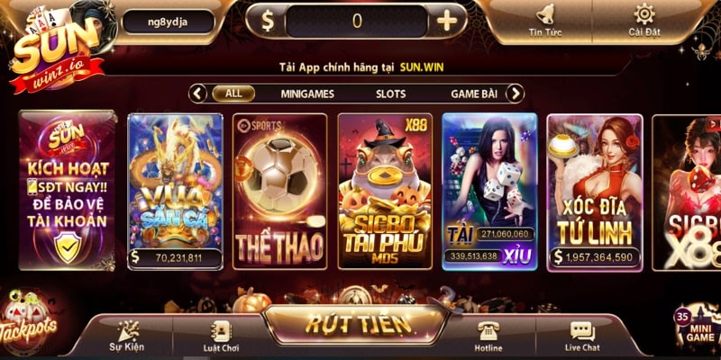 SUNWIN sở hữu kho game đồ sộ và đầy đủ thể loại đặc sắc